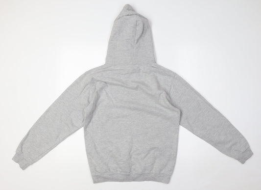 Just Hoods Womens Grey Cotton Pullover Hoodie Size S - Mr Bowie