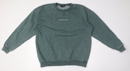 Missguided Womens Green Polyester Pullover Sweatshirt Size 10