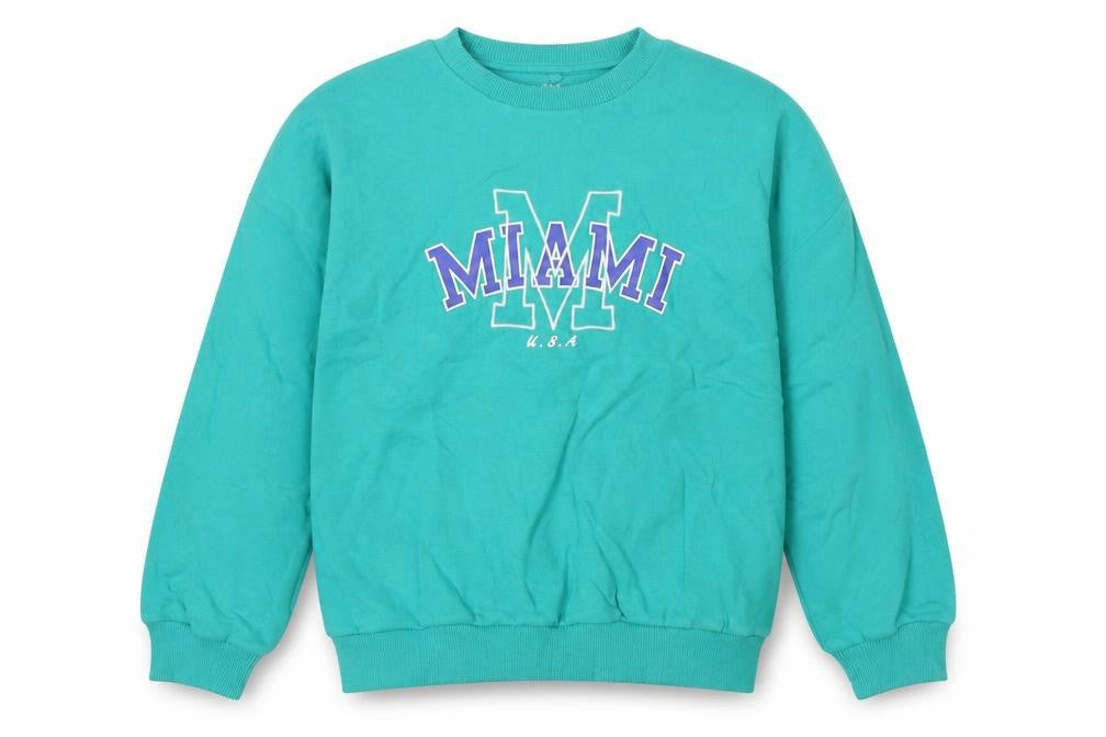 Marks and Spencer Girls Green Cotton Henley Sweatshirt Size 10-11 Years - Miami
