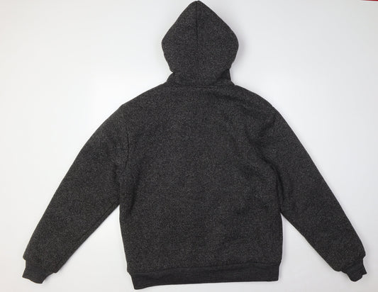 D-Rock Mens Grey Polyester Full Zip Hoodie Size M - Faux Fur Lining