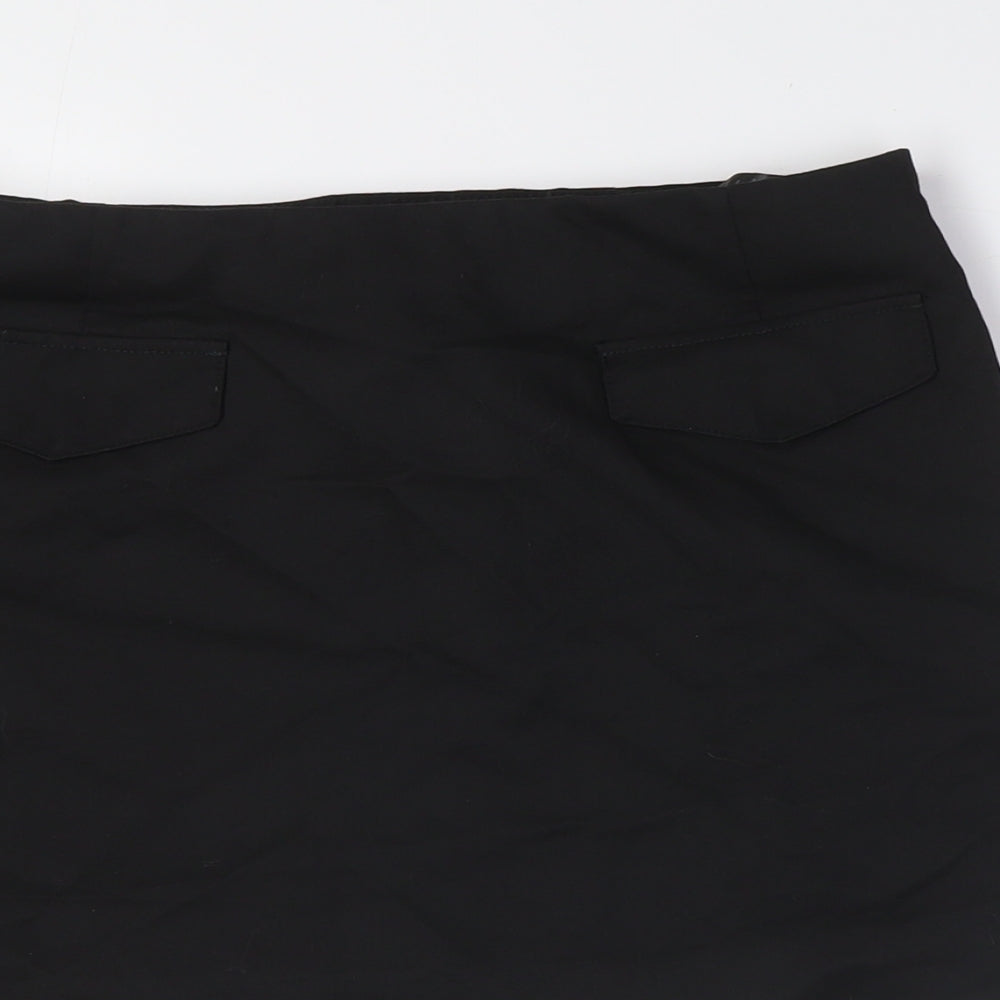 Divided by H&M Womens Black Polyester A-Line Skirt Size S Zip