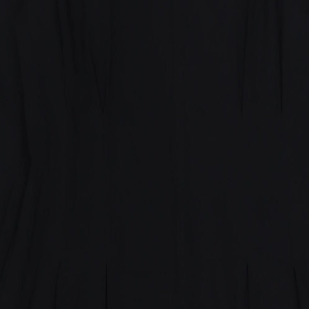 Marks and Spencer Womens Black Polyester A-Line Size 14 Round Neck Zip