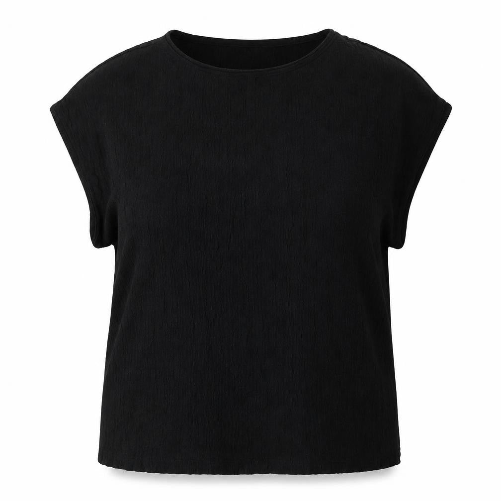 Marks and Spencer Womens Black Polyester Basic Button-Up Size 20 Boat Neck