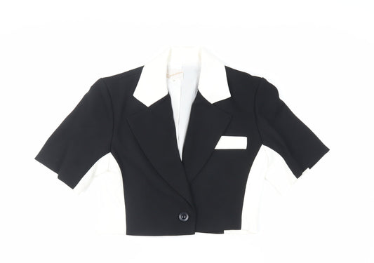 Romanni Womens Black Jacket Size 6 Button