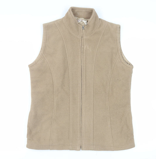 EWM Womens Beige Gilet Jacket Size 14 Zip