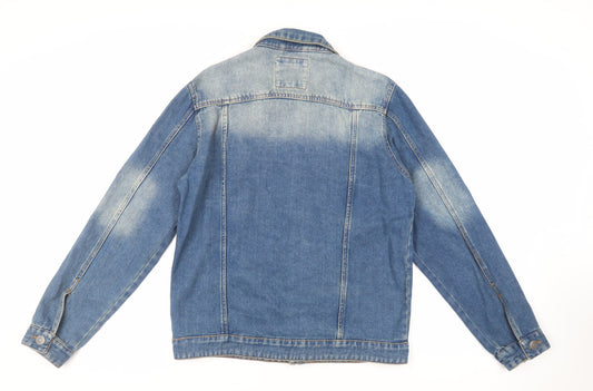 Brave Soul Mens Blue Jacket Size L Button