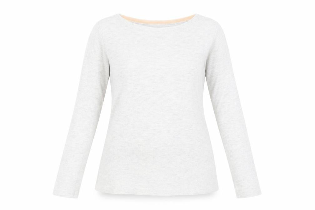 Marks and Spencer Womens Grey Boat Neck Cotton Pullover Jumper Size 12
