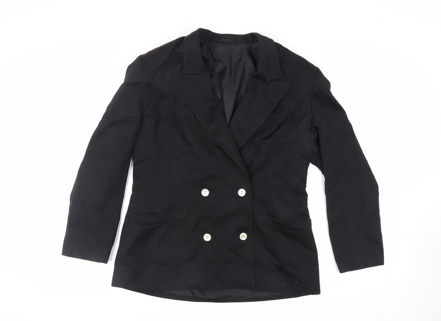 Country Casuals Womens Black Jacket Blazer Size 14 Button - Vintage