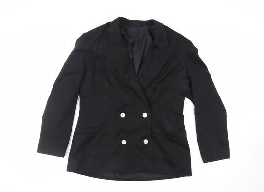 Country Casuals Womens Black Jacket Blazer Size 14 Button - Vintage