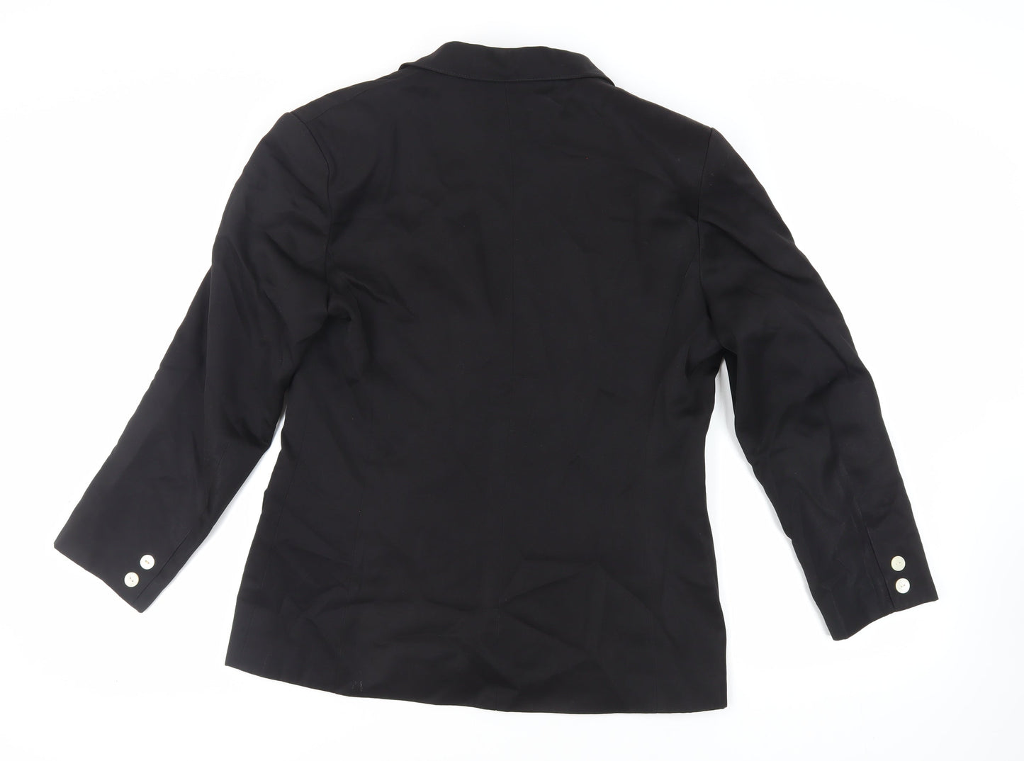 Country Casuals Womens Black Jacket Blazer Size 14 Button - Vintage
