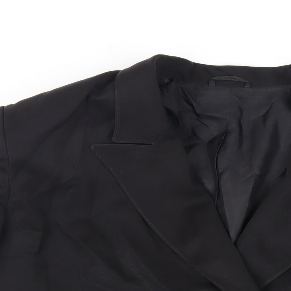 Country Casuals Womens Black Jacket Blazer Size 14 Button - Vintage