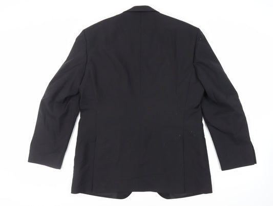 WILVORST Mens Black Polyester Tuxedo Suit Jacket Size 42 Regular