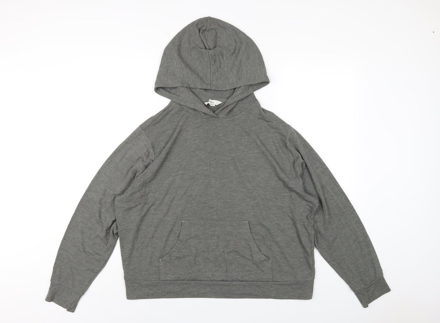 Marks and Spencer Womens Green Polyester Pullover Hoodie Size L Pullover