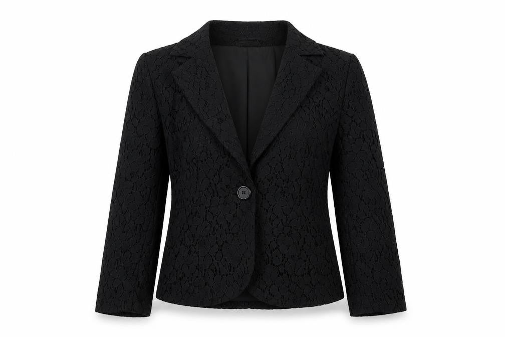H&M Womens Black Jacket Blazer Size 8 Button