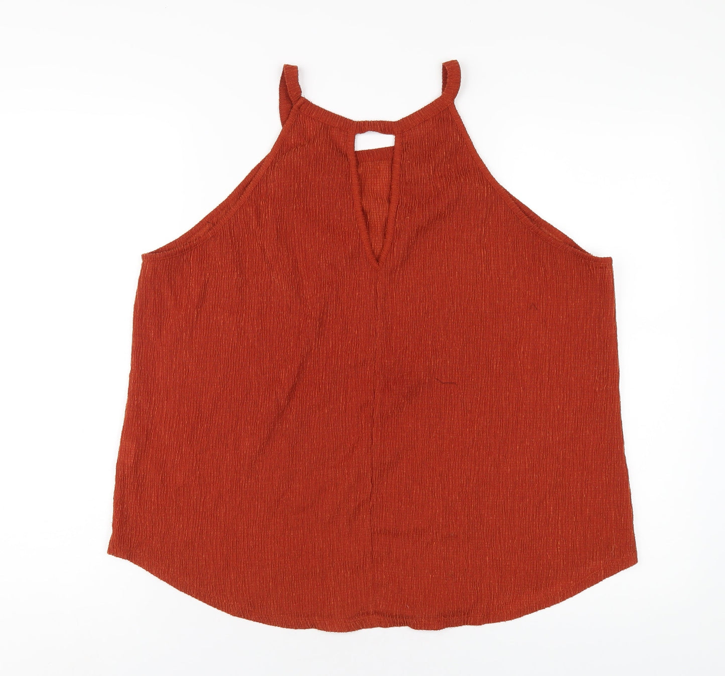 River Island Womens Orange Polyester Basic T-Shirt Size 10 Round Neck