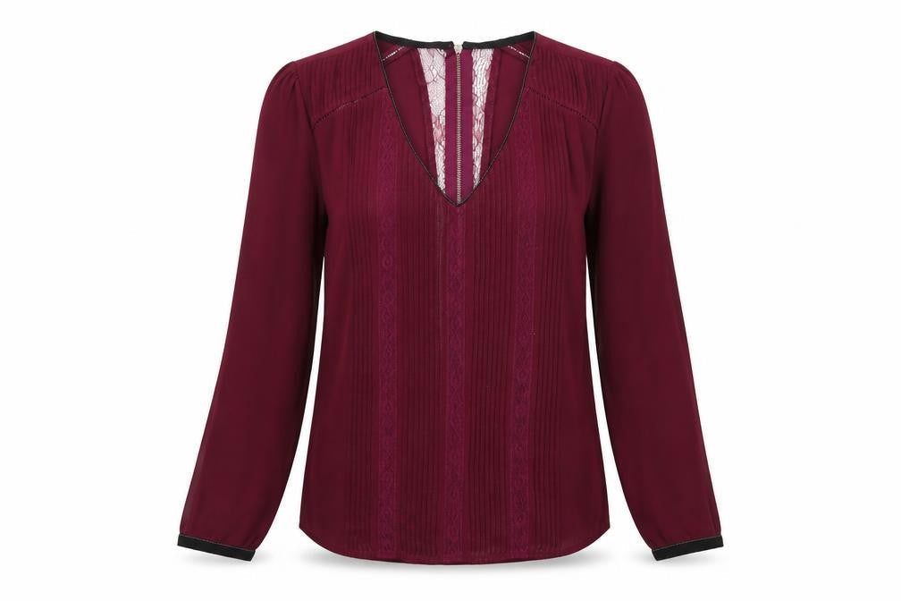 Daniel Rainn Womens Purple Polyester Basic Blouse Size S V-Neck