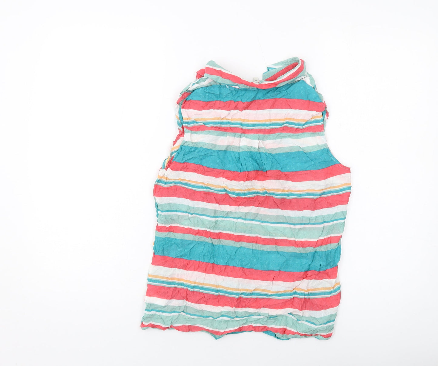 NEXT Womens Multicoloured Striped Modal Basic Tank Size 10 Collared