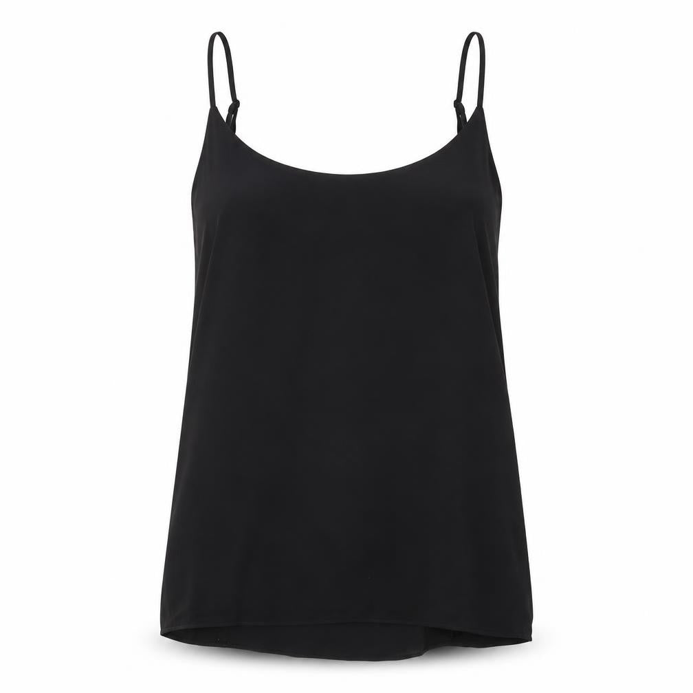 Oasis Womens Black Polyester Basic Tank Size 10 Round Neck