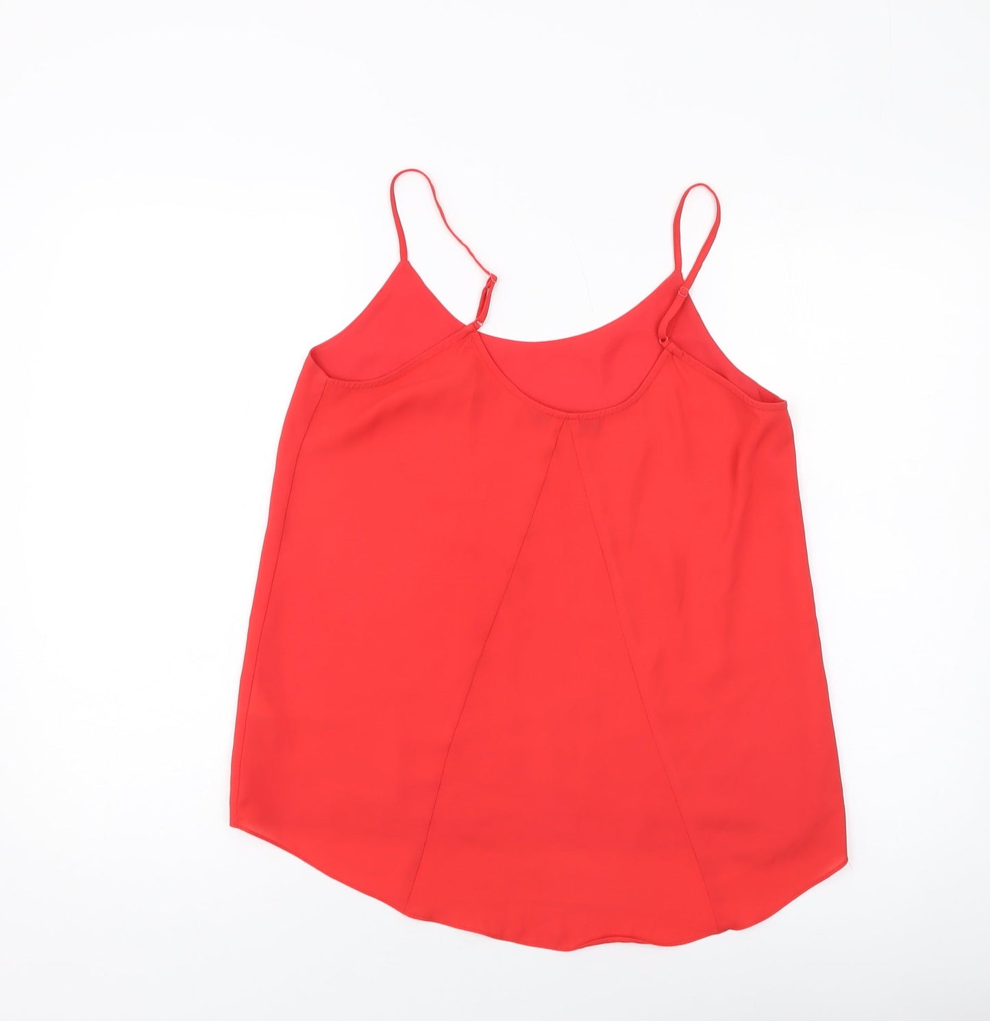 Oasis Womens Red Polyester Basic Tank Size 10 Round Neck