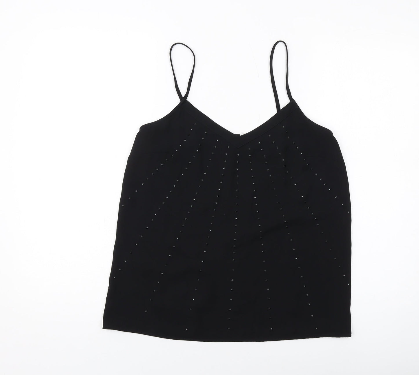 NEXT Womens Black Polyester Basic Tank Size 10 V-Neck