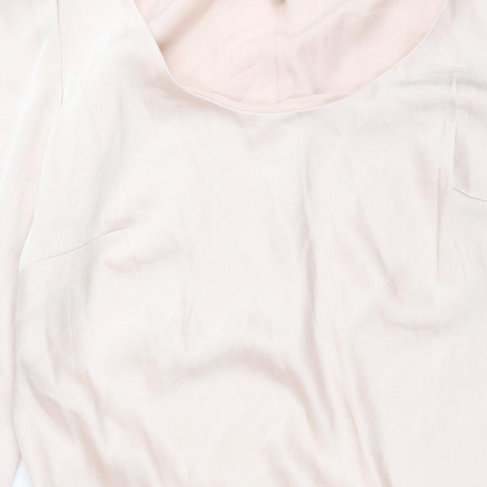 H&M Womens Pink Polyester Shift Size L Boat Neck Pullover