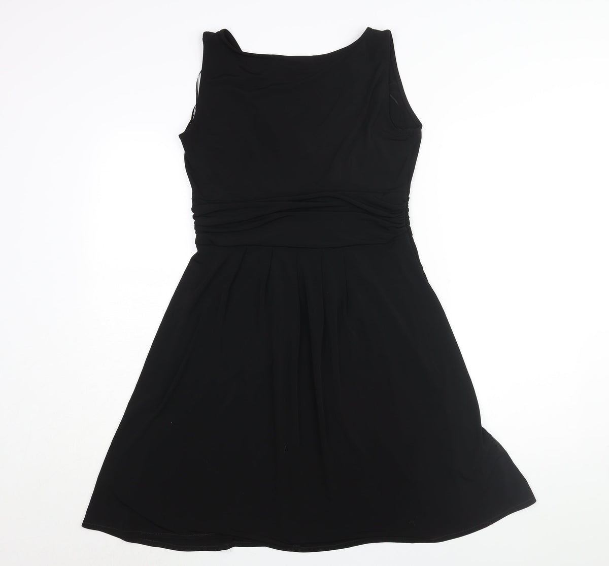 Wallis Womens Black Polyester Fit & Flare Size 14 V-Neck Pullover - Rhinestone Detail