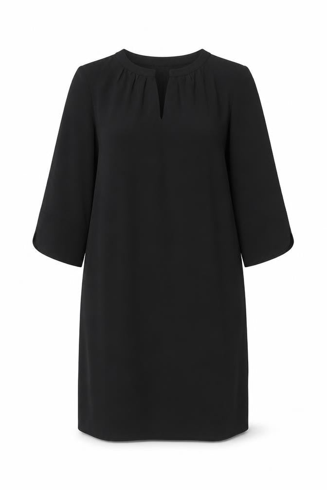 Marks and Spencer Womens Black Polyester Sheath Size 14 V-Neck Pullover