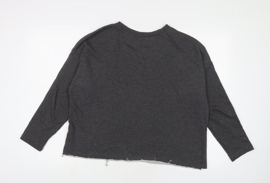Pull&Bear Womens Grey Cotton Pullover Sweatshirt Size M Pullover