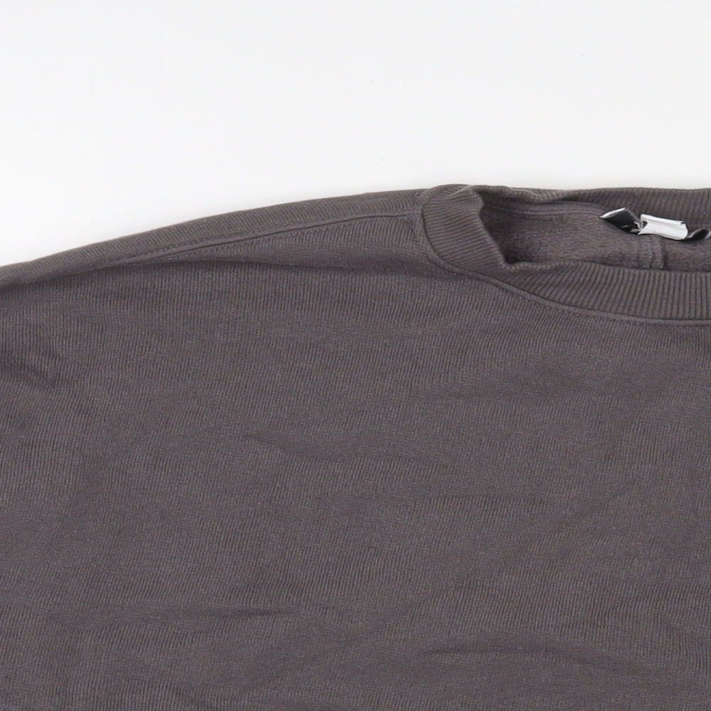Topshop Womens Grey Cotton Pullover Sweatshirt Size S Pullover