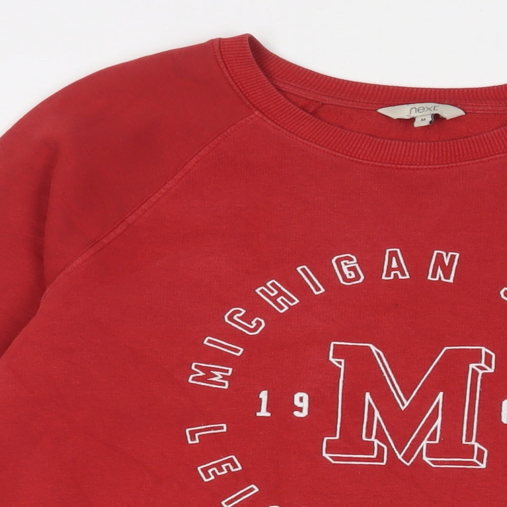 NEXT Womens Red Cotton Pullover Sweatshirt Size M Pullover