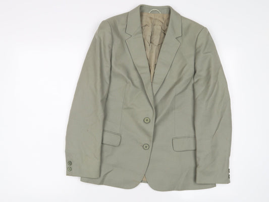 St Michael Womens Green Jacket Blazer Size 14 Button