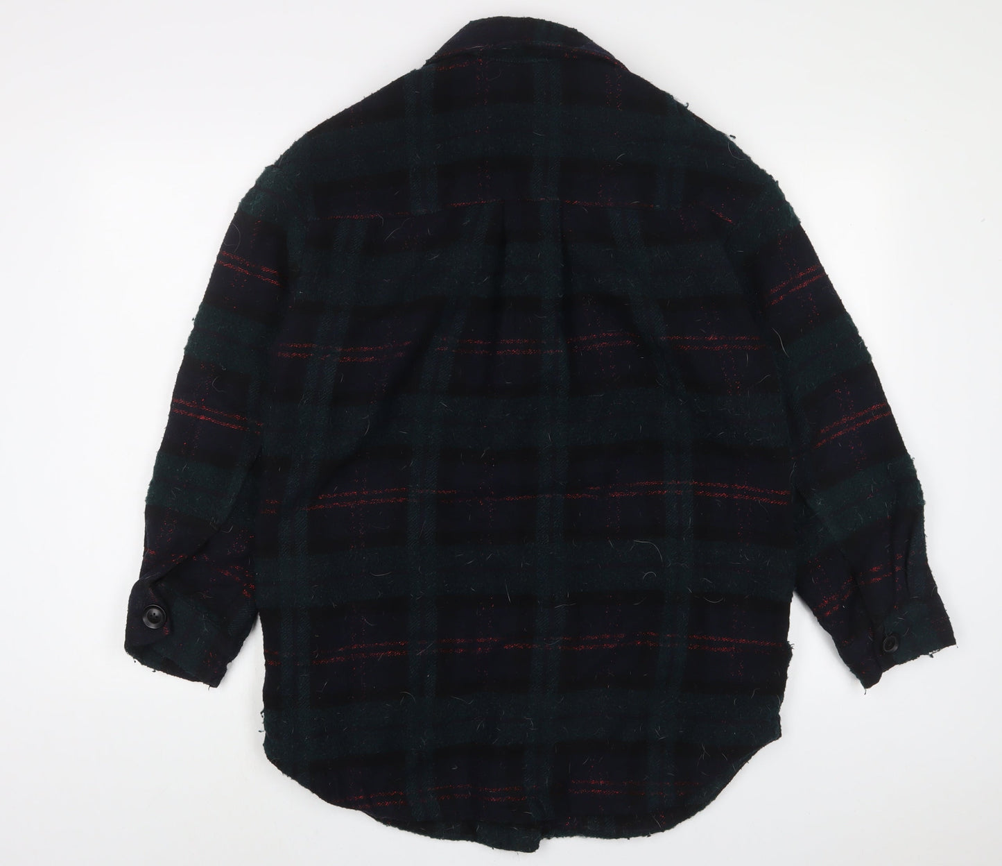 Bershka Womens Green Plaid Jacket Size XS Button