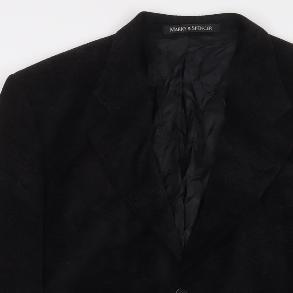 Marks and Spencer Mens Black Viscose Jacket Suit Jacket Size 40 Regular