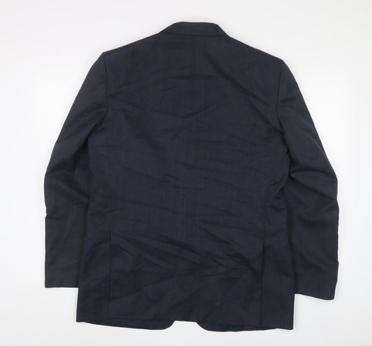 C&A Mens Blue Wool Jacket Suit Jacket Size 40 Regular