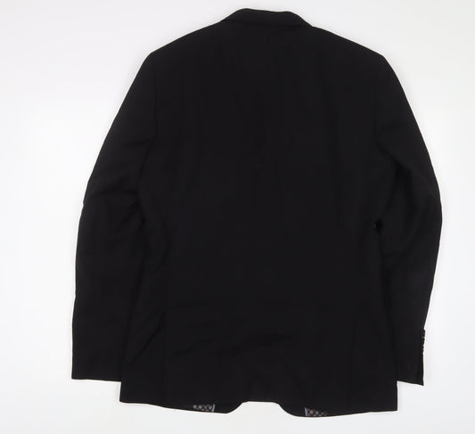 OneSixFive Mens Black Polyester Jacket Suit Jacket Size 40 Regular