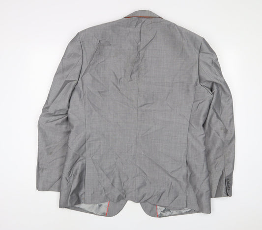 Michael's Mens Grey Polyester Jacket Suit Jacket Size 46 Regular