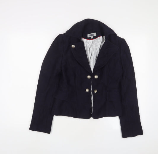 Marks and Spencer Womens Blue Jacket Blazer Size 10 Hook & Eye