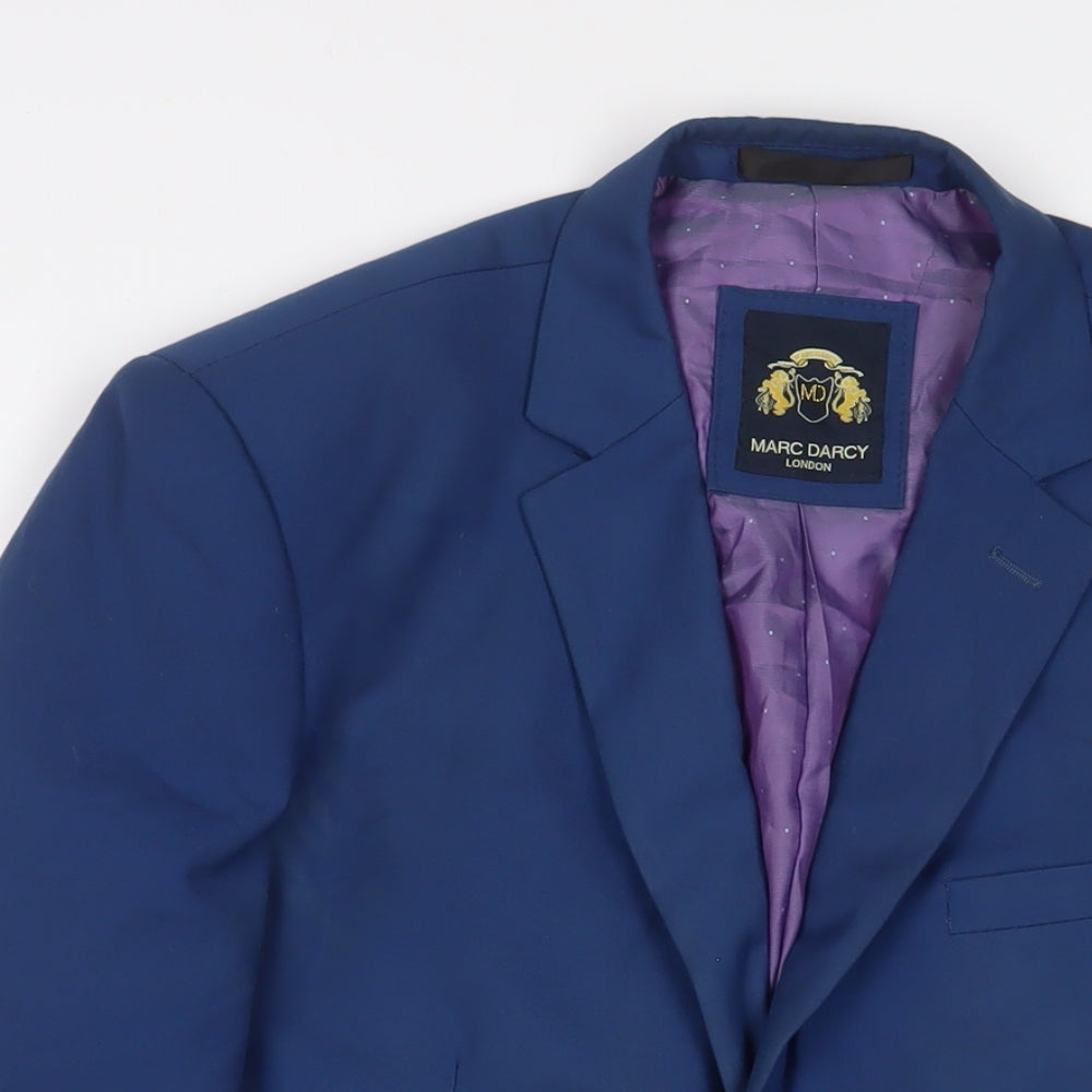 Marc Darcy Mens Blue Polyester Jacket Suit Jacket Size 40 Regular