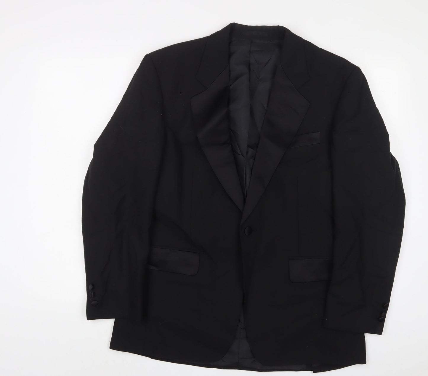 Greenwoods Mens Black Wool Jacket Suit Jacket Size 38 Regular