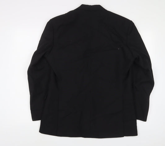 Greenwoods Mens Black Wool Jacket Suit Jacket Size 38 Regular