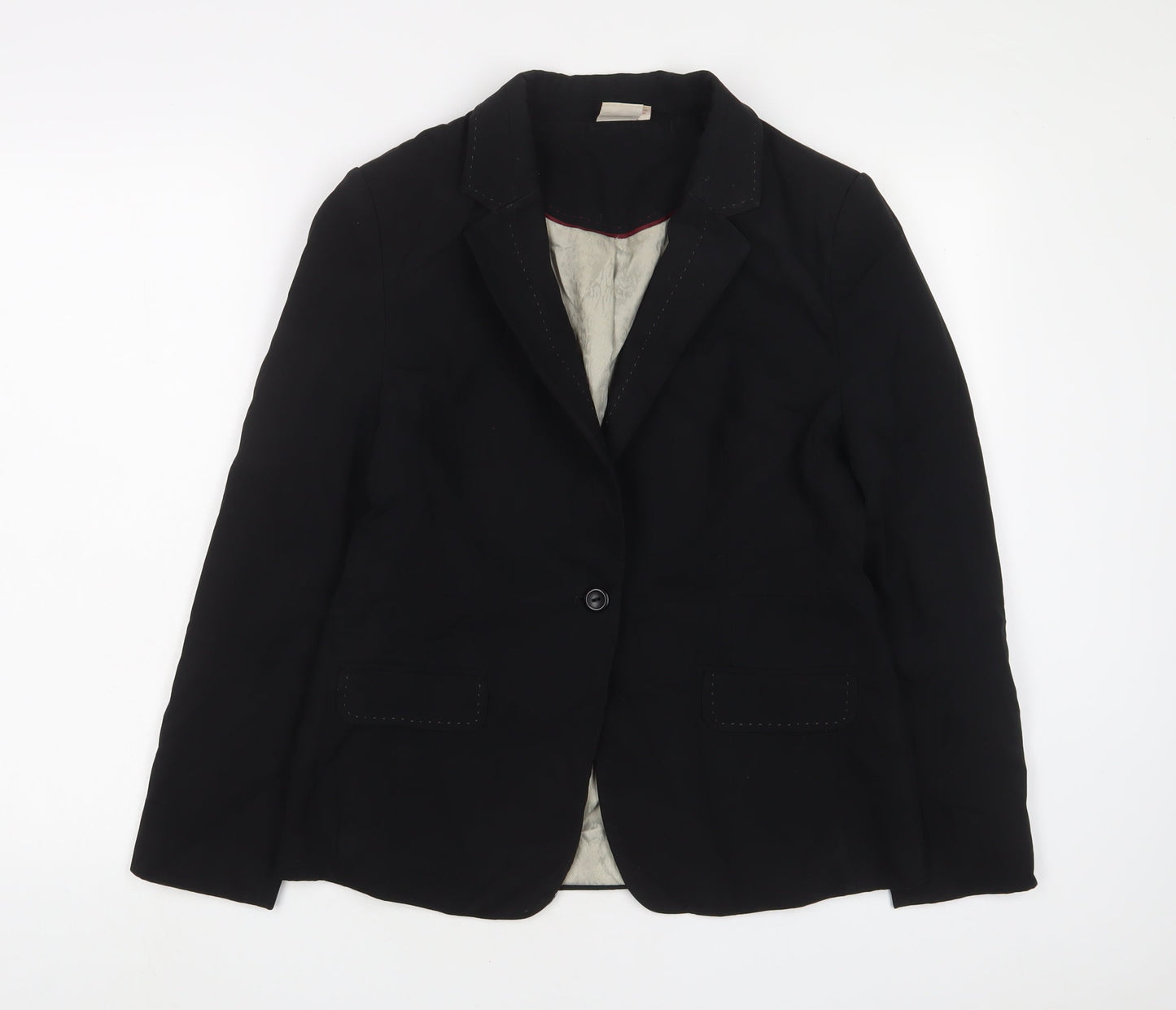 NEXT Womens Black Jacket Blazer Size 12 Button