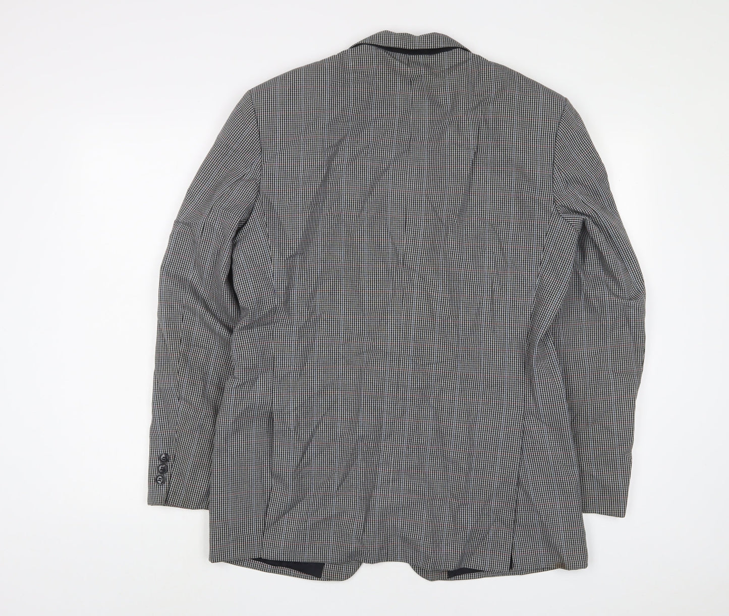 St Michael Mens Grey Plaid Polyester Jacket Suit Jacket Size 38 Regular