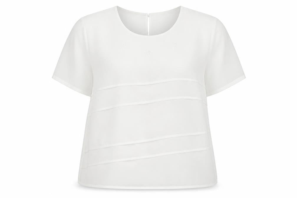 Afibel Womens White Polyester Basic Button-Up Size 16 Scoop Neck - Layered