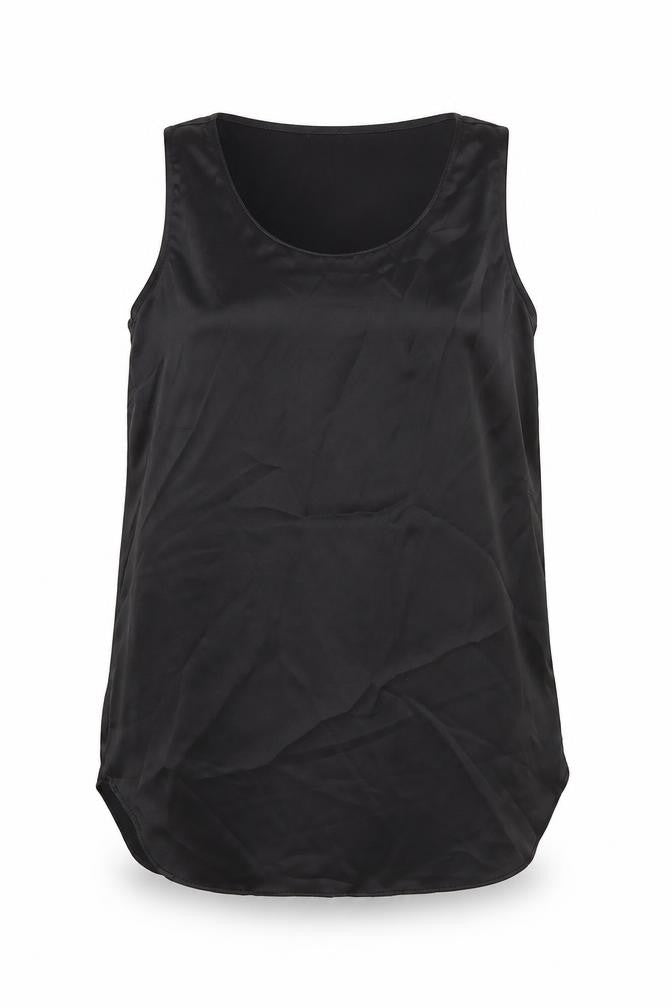Zara Womens Black Polyester Basic Button-Up Size M Round Neck