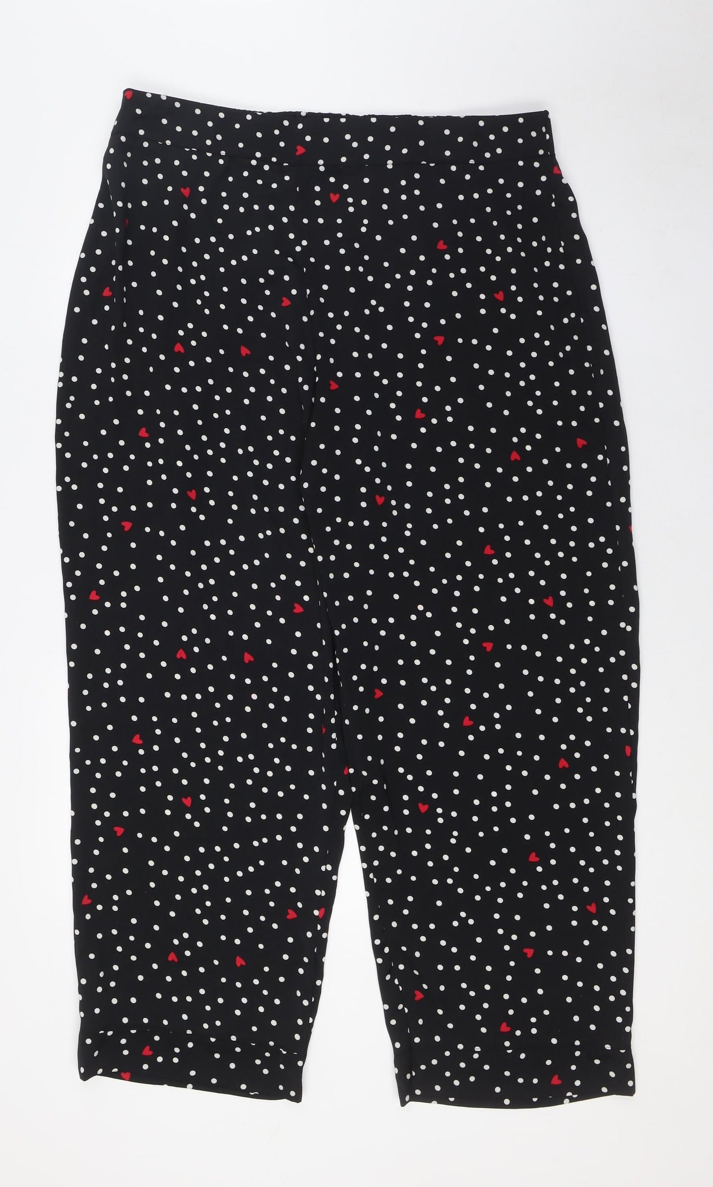 Marks and Spencer Womens Black Polka Dot Polyester Cami Pyjama Pants Size 18 - Hearts