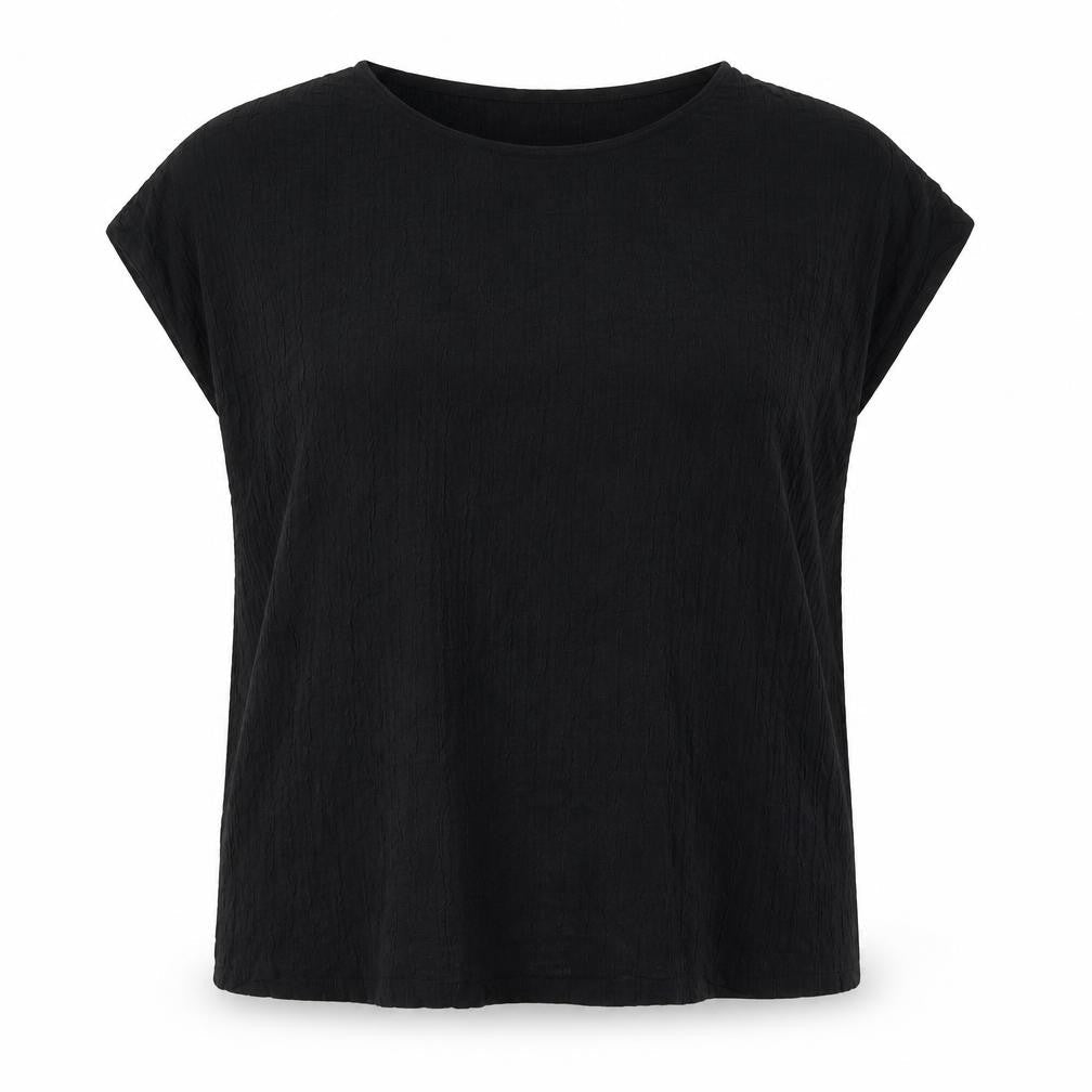 Marks and Spencer Womens Black Polyester Basic Button-Up Size 20 Boat Neck