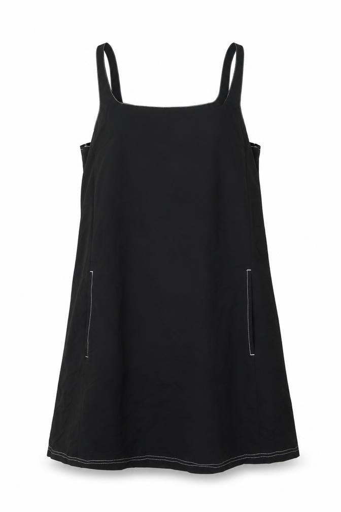Topshop Womens Black Nylon A-Line Size 10 Square Neck
