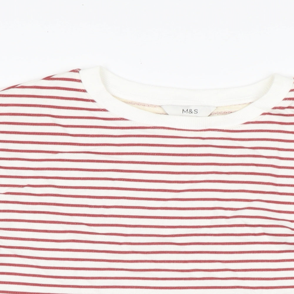 Marks and Spence Womens White Cotton Pullover Sweatshirt Size M