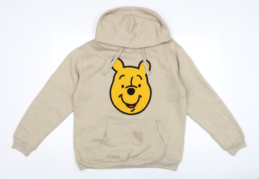 Disney Womens Beige Cotton Pullover Hoodie Size M