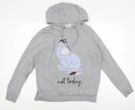 Disney Womens Grey Cotton Pullover Hoodie Size 14